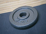 Диск для гантелей та штанг металевий 1,25 кг / 28 мм / 1 шт, фото 5