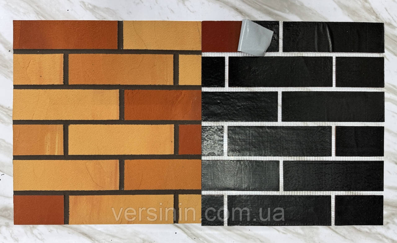 Фасадні термопанелі під цеглу із захисною плівкою, гнучкий клінкер.Колір 87, фото 1