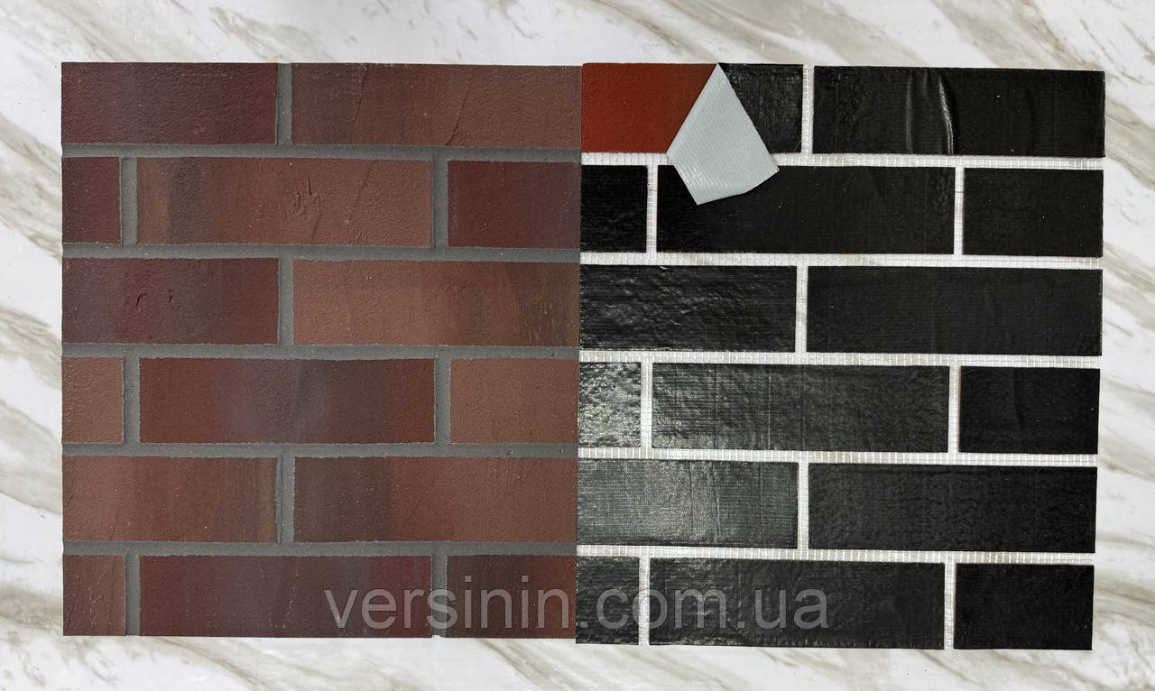 Фасадні термопанелі під цеглу із захисною плівкою, гнучкий клінкер.Колір 95, фото 1