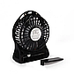 Вентилятор настільний міні 3 режими обдування, працює від акумулятора, заряджається через USB, чорний, фото 8