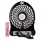 Вентилятор настільний міні 3 режими обдування, працює від акумулятора, заряджається через USB, чорний, фото 2