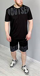 Літній чоловічий костюм шорти та футболка чорний спортивний костюм на літо люкс якість