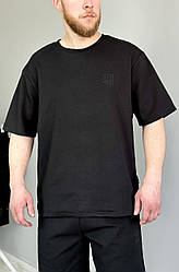 Літній чоловічий костюм Armani Exchange шорти та футболка, брендовий спортивний костюм Армані на літо чорний