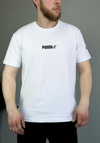 Чоловіча футболка Puma спортивна футболка Пума біла, фото 1