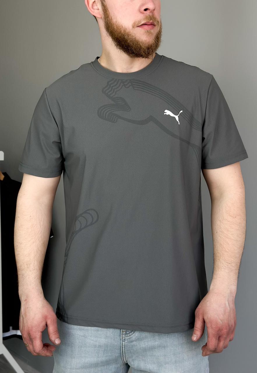 Чоловіча футболка Puma спортивна футболка Пума темно-сіра