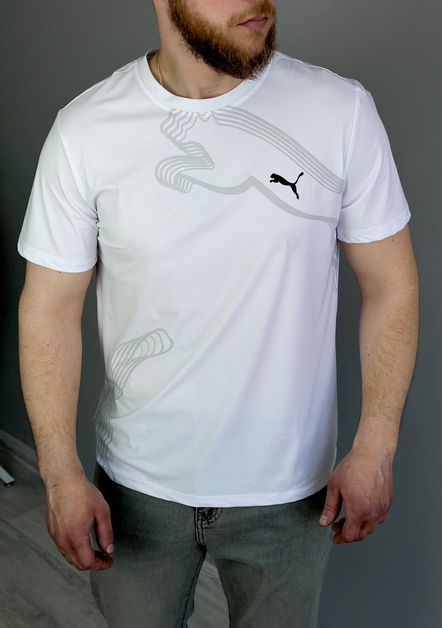 Чоловіча футболка Puma біла спортивна футболка Пума