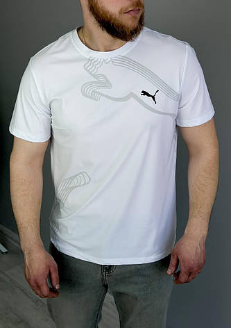 Чоловіча футболка Puma біла спортивна футболка Пума, фото 1