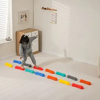 Балансувальна доріжка для дітей, Сенсорна дошка для розвитку координації, Ігровий тренажер рівноваги, 12 модулів з масажним ефекто
