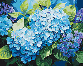 Картина за номерами Квіти. Блакитна гортензія 40*50 см Орігамі LW 3489