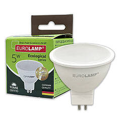 Світлодіодна лампа Eurolamp ECO серія "P" MR16 5W GU5.3 3000K LED-SMD-05533(P)