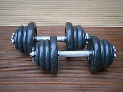 Гантелі 2 шт по 11,5 кг розбірні сталеві Sport Lux 23 кг / 33 см / 25 мм