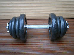 Гантель 1 шт / 11,5 кг розбірна сталева Sport Lux 11,5 кг / 33 см / 25 мм