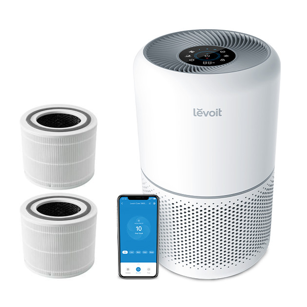 Очищувач повітря LEVOIT Core 300S з додатковим фільтром True HEPA H13, Smart-керування через додаток, для приміщень до 40 м²