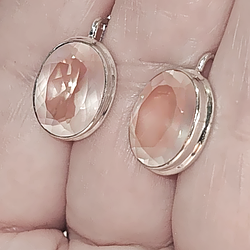 Рожевий кварц срібні сережки, 0281СР