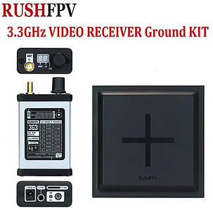 Відеоприймач RushFPV VRX 3.3GHz + Патч Антена 15dBi для FPV With DVR Version, фото 1