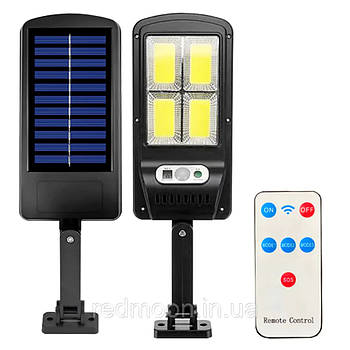 Світильник з датчиком руху та пультом BK-128-4COB / Ліхтар на сонячній батареї / Прожектор на стовп
