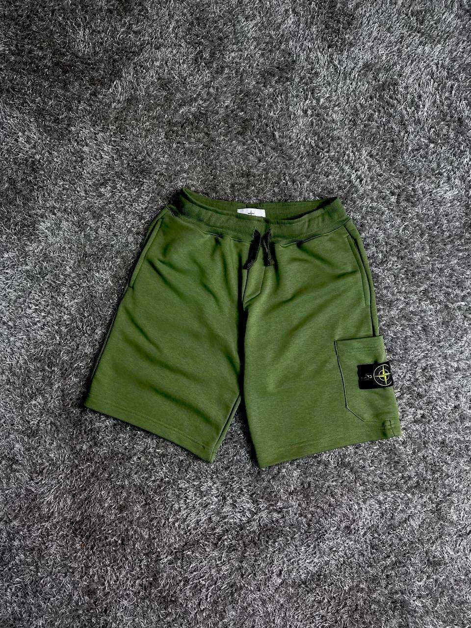 Шорти Stone Island Utility Track чоловічі спортивні бриджі карго стон айленд хакі