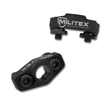 База антабки QD M-LOK Militex для зброї AR-15, АК, СВД, ПКМ, алюмінієва, анодована, легка, кріплення під ремінь 13 г, 33×15×10 мм