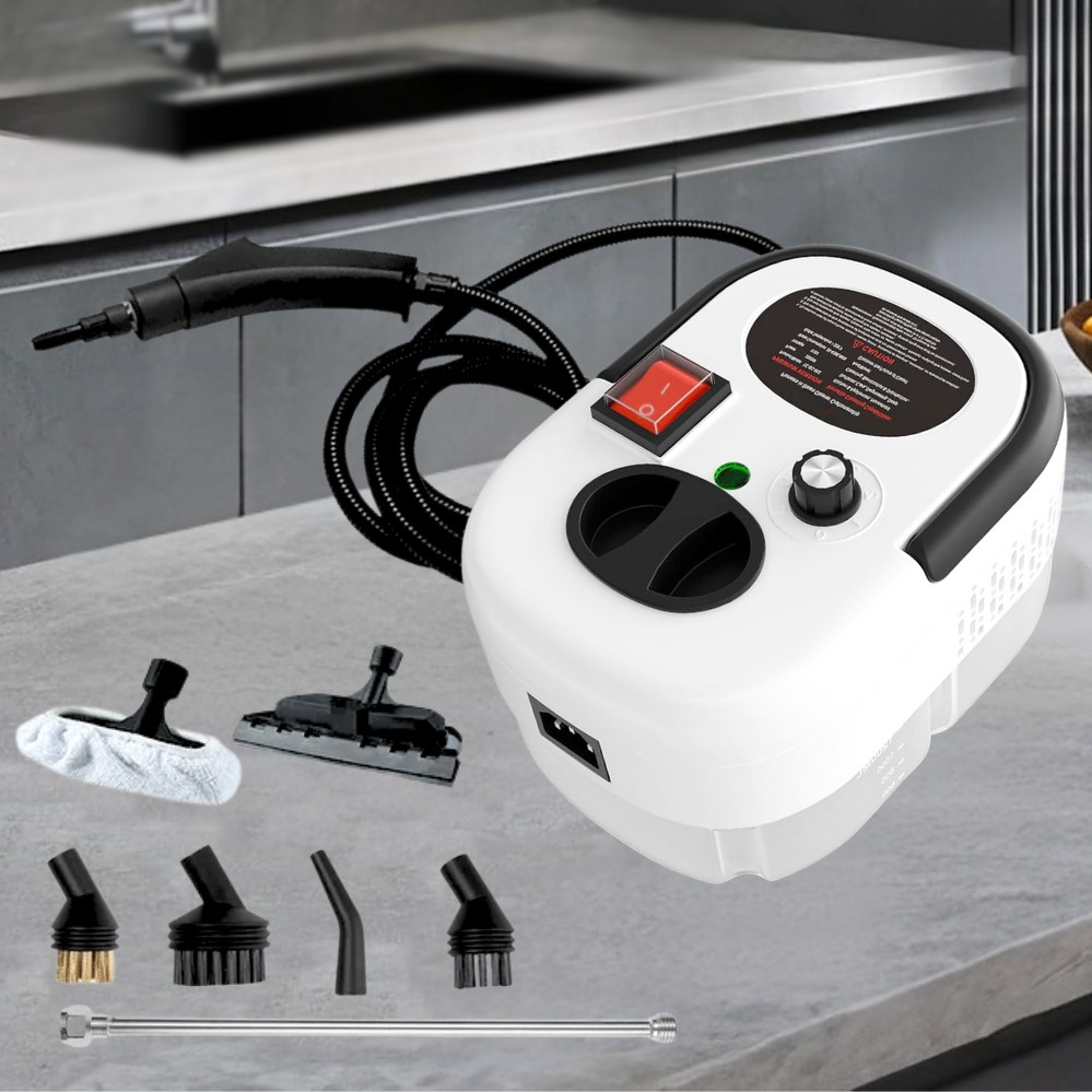 Універсальний пароочисник 2500Вт Steam Cleaner з 8 насадками багатофункціональний ручний для дому