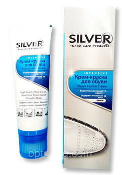 Сільвер Silver крем-фарба для взуття тюбик з аплікатором 75 мл білий