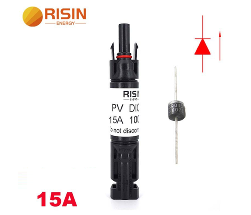 Конектор RISIN MC4 з діодом постійного струму 15А,1000 В у комплекті для монтажу сонячного кабелю, фото 1