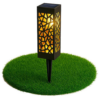 Садовий ліхтар на сонячній батареї 28см, 1шт / Ліхтар садовий на ніжці / Світлодіодний ліхтар у ґрунт