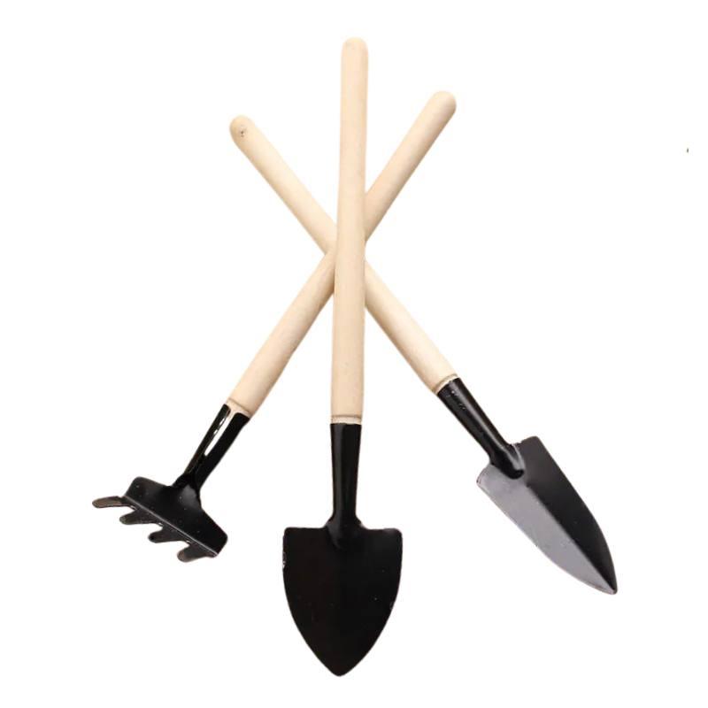 Набір садових інструментів з 3 предметів: лопатка широка, лопатка вузька та міні-граблі