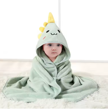 Дитячий рушник з капюшоном 80*80см (Дракон), фото 1