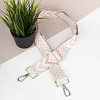 Ремінь для сумки текстильний 38 мм 1211 silver пудровий