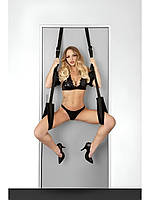 Комфортні секс-кабельні для дверей із максимальним навантаженням 100 кг, Чорні