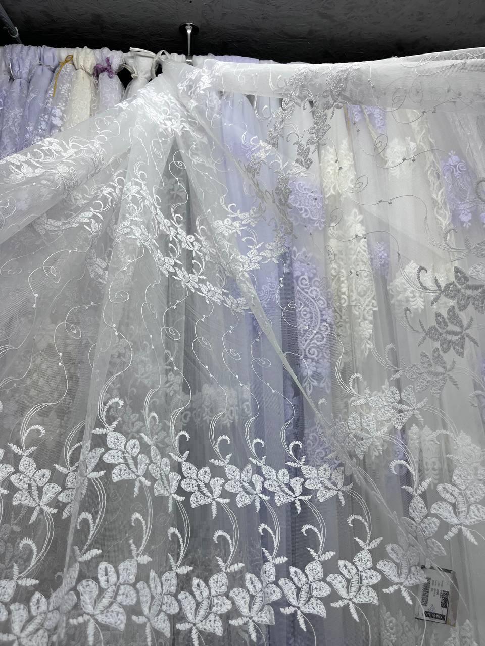 Тюль фатинова корд заввишки 2,8 м. білий холодний