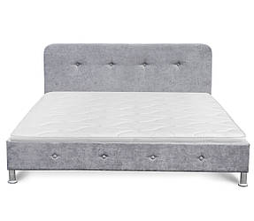 Ліжко двоспальне з м'якою оббивкою Домініка 160 х 200 см сіре