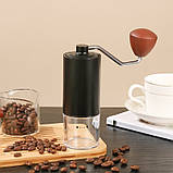 Ручна кавомолка з прозорим контейнером Чорна, фото 5