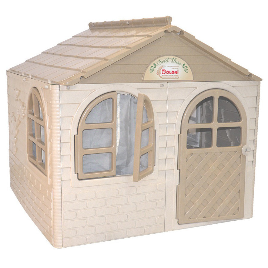 Ігровий будиночок зі шторками DOLONI 02550/m02eco 129×129×120 см бежевий