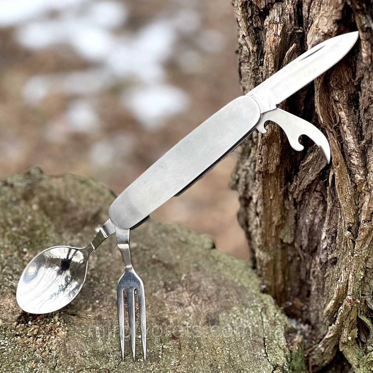 Набір столовий туристичний 4в1 (ложка, виделка, ніж, відкривачка), фото 1