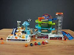 Трек T 915 A (8) "Космічна станція", підсвічування, весела пісенька, автоматичний підіймач, 6 машинок, важелі та кнопки, в коробці