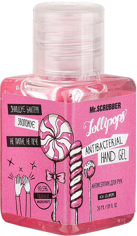 Антисептик для рук Mr. Scrubber Antibacterial Hand Gel Lollipops, 30 мл (4820200231648)