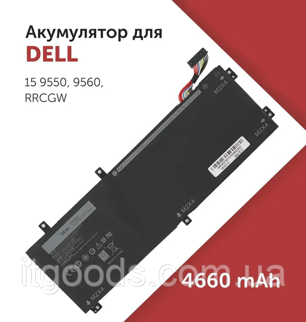 Акумуляторна батарея Dell RRCGW, M7R96, 62MJV 11.4V 56Wh для ноутбука XPS 15 9550 (Версия 3) / Precision 5510