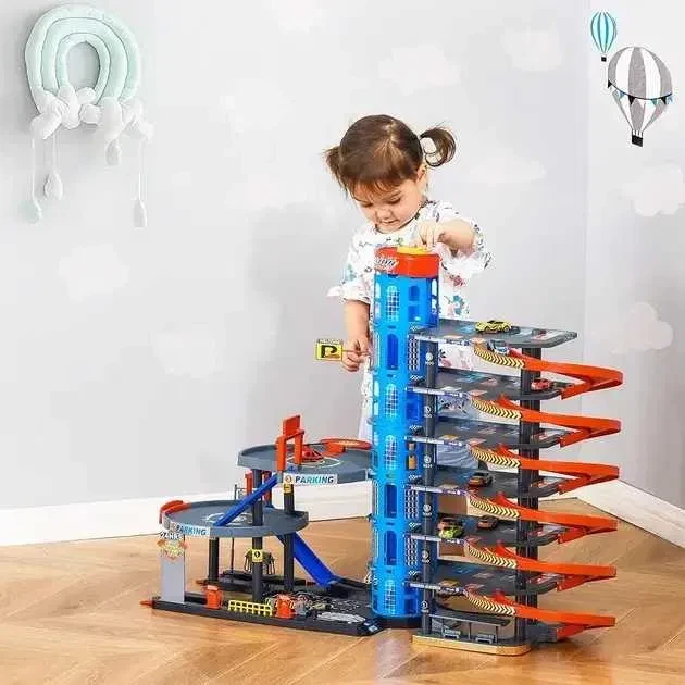 Великий Гараж Парківка Трек 7 поверхів 8 машинок заправляння ліфт 92820, фото 1