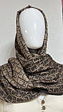Шарф палантин dior коричневий двосторонній, фото 2