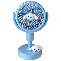 Мінівентилятор NO.677-96 (3W/1х14500/3р/ЗУ Type-C) блакитний в асорт., Вентилятор настільний