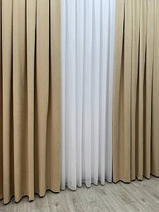 Однотонна штора мікровелюр Колір: бежевий