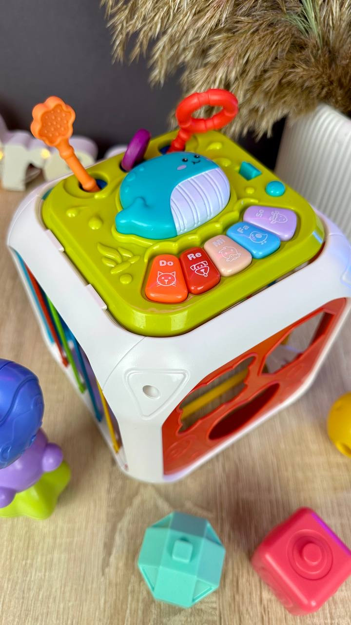 Дитячий логічний музичний куб 688-87 розвивальний центр 7в1, фото 1