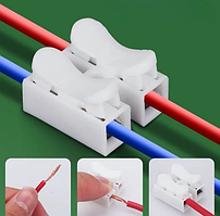 Клема самозатискна CH-2 на 2 контакти 250V 10A – сполучна клема для електромонтажу