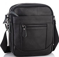 Чоловіча сумка-барсетка шкіряна через плече чорна Tiding Bag SK N5386