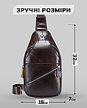 Сумка-слінг чоловіча шкіряна коричнева Tiding Bag - MK03983, фото 5