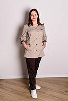 Медицинский женский костюм Хелслайф 32103 44-72р. коттон капучино