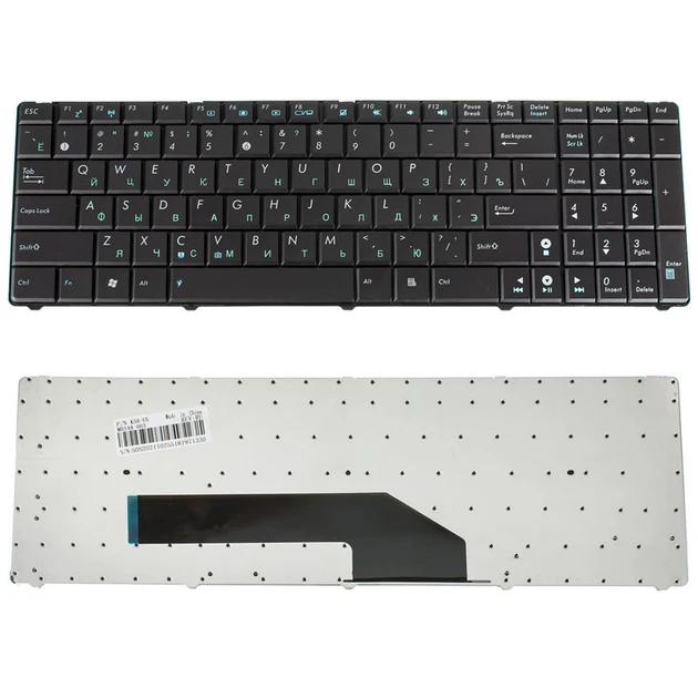 Клавиатура для ноутбука ASUS (K50, K51, K60, K61, K70, F52, P50, X5), rus, black (old design)