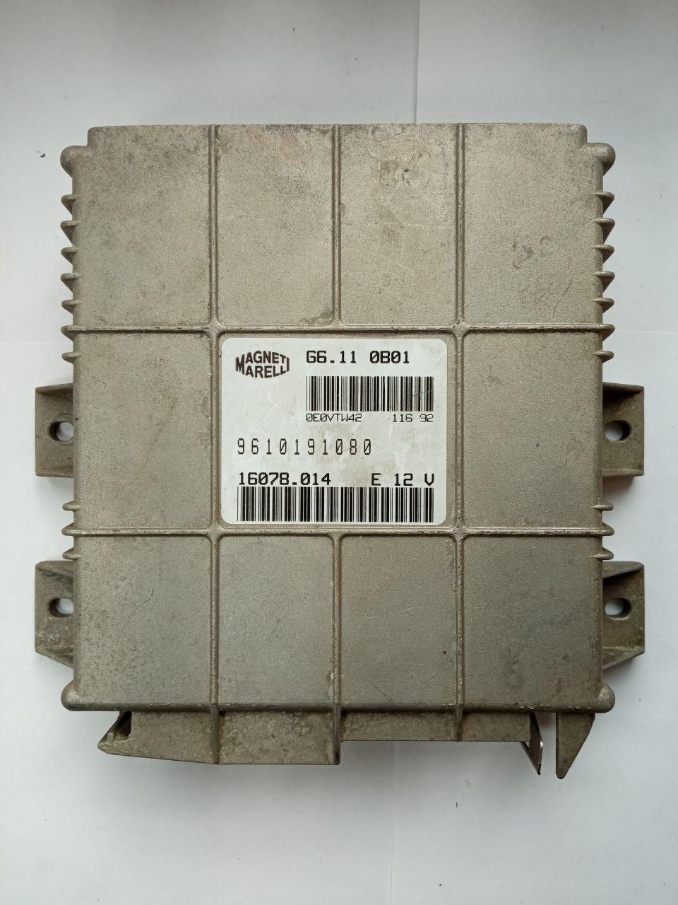 Електронний блок керування Peugeot 205 MN Magneti Marelli G 6.11 0B01 / G6110B01 / 9610191080 / 16078.014 / 16078014 / E12V