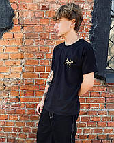 Літня чоловіча футболка Arcteryx Arc'multi Bird Black чорна 100% бавовна принт на грудях і спині, фото 5
